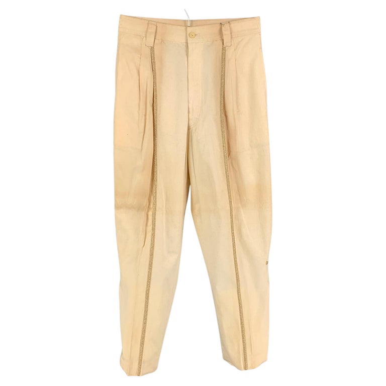 KANSAI MEN 2 Size 30 Cream Gold Stripe High Waisted Casual Pants For ...