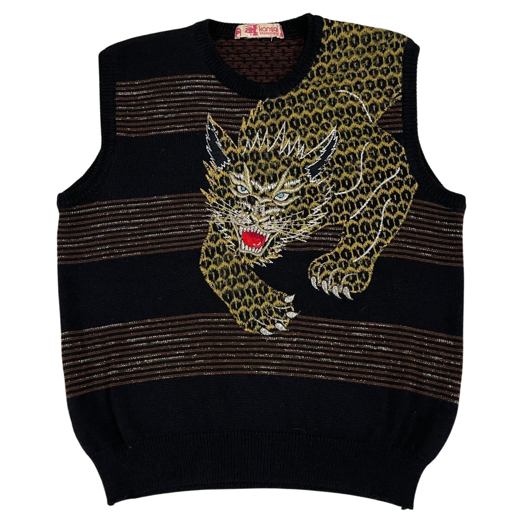 Kansai Yamamoto 1980's Cheetah Sweater Vest