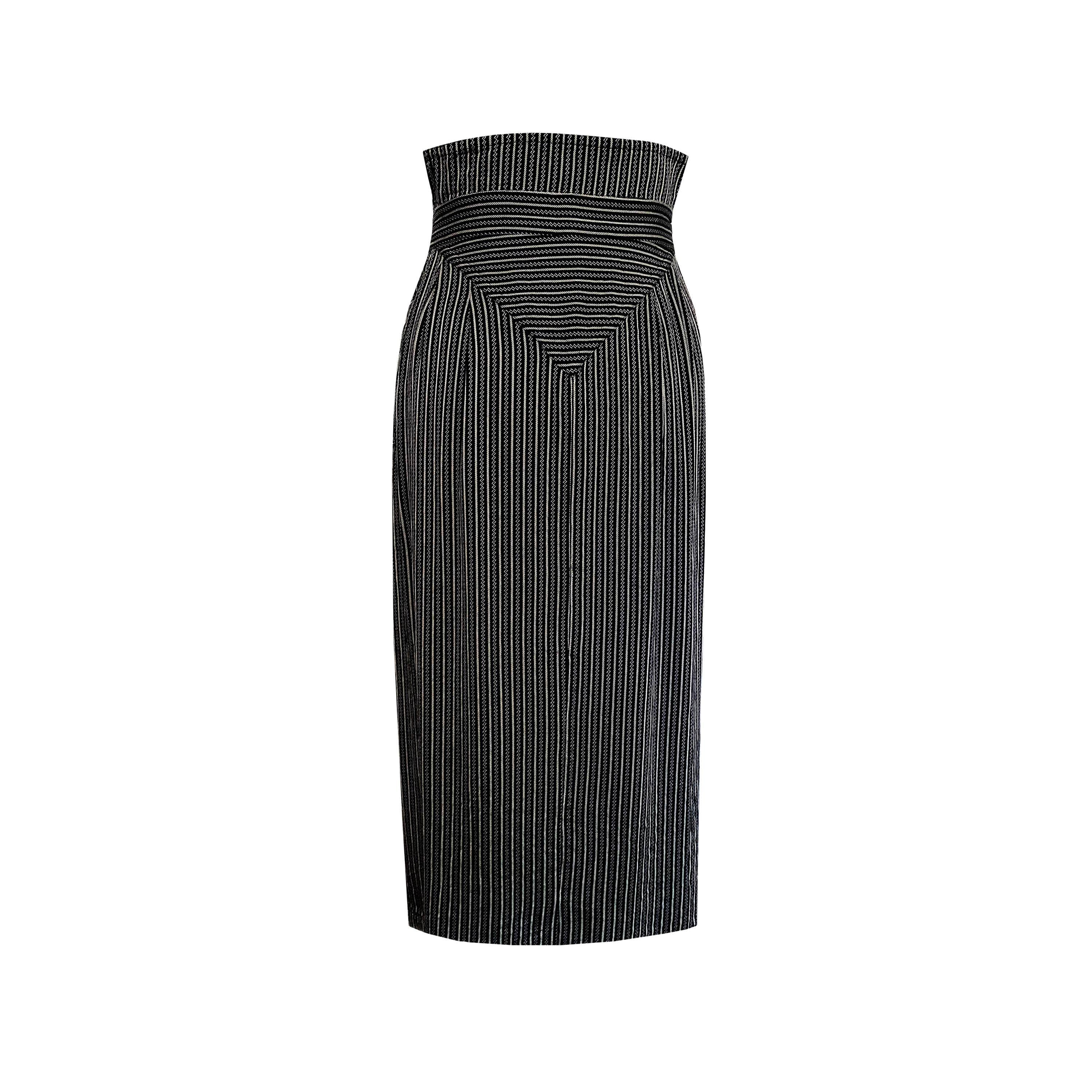 Women's Kansai Yamamoto Skirt - 1980s Vintage - Asymmetric - High Waisted - Wrap Skirt For Sale