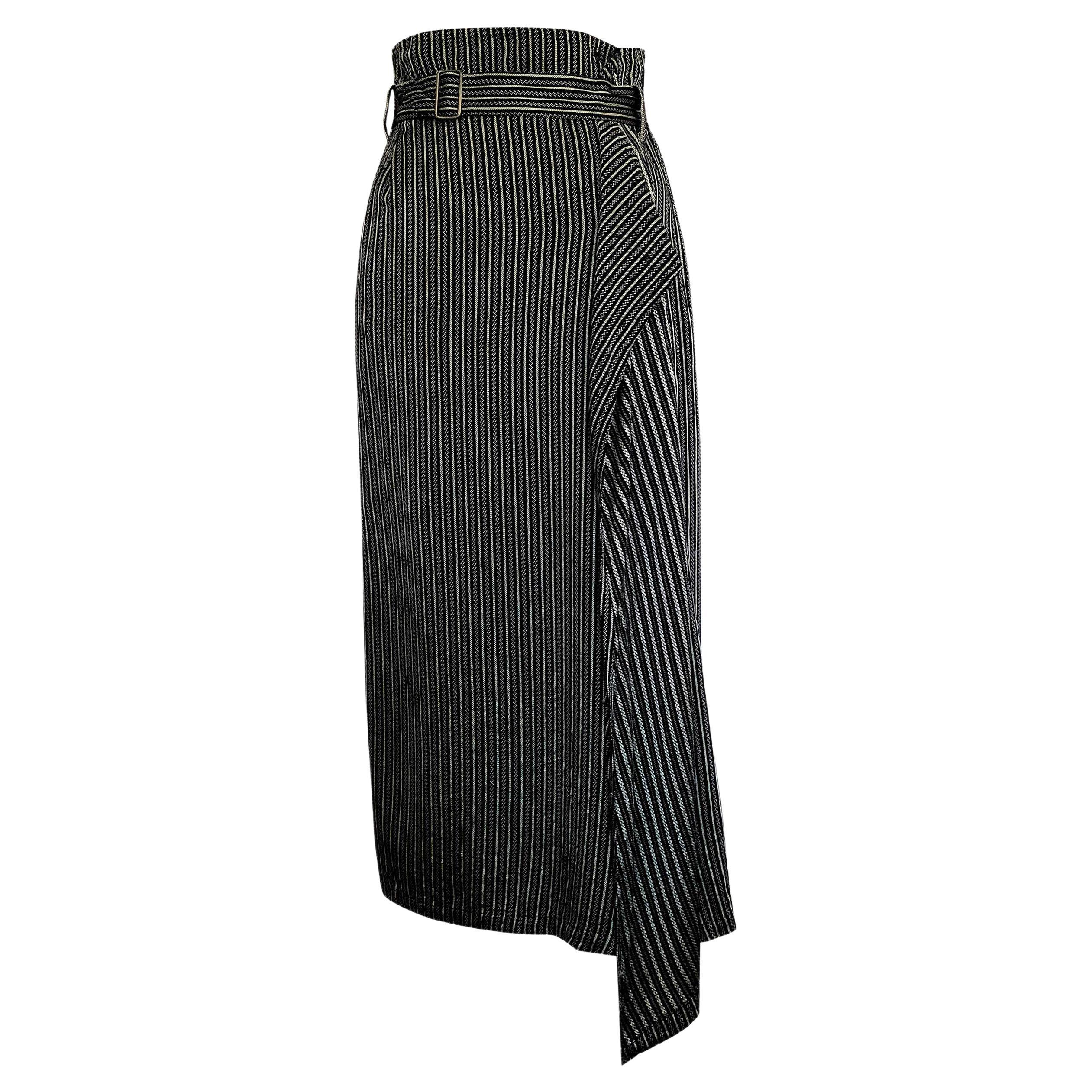 Product Details: Kansai Yamamoto - Rare 1980s Vintage - Asymmetric High Waisted Wrap Skirt - x 2 Side Pockets - Side Button + Front Belt Fasten 
Era: Rare 1980s Vintage
Label: Kansai Yamamoto / Kansai International
Size: 25 - UK M (Fits UK 10 to UK