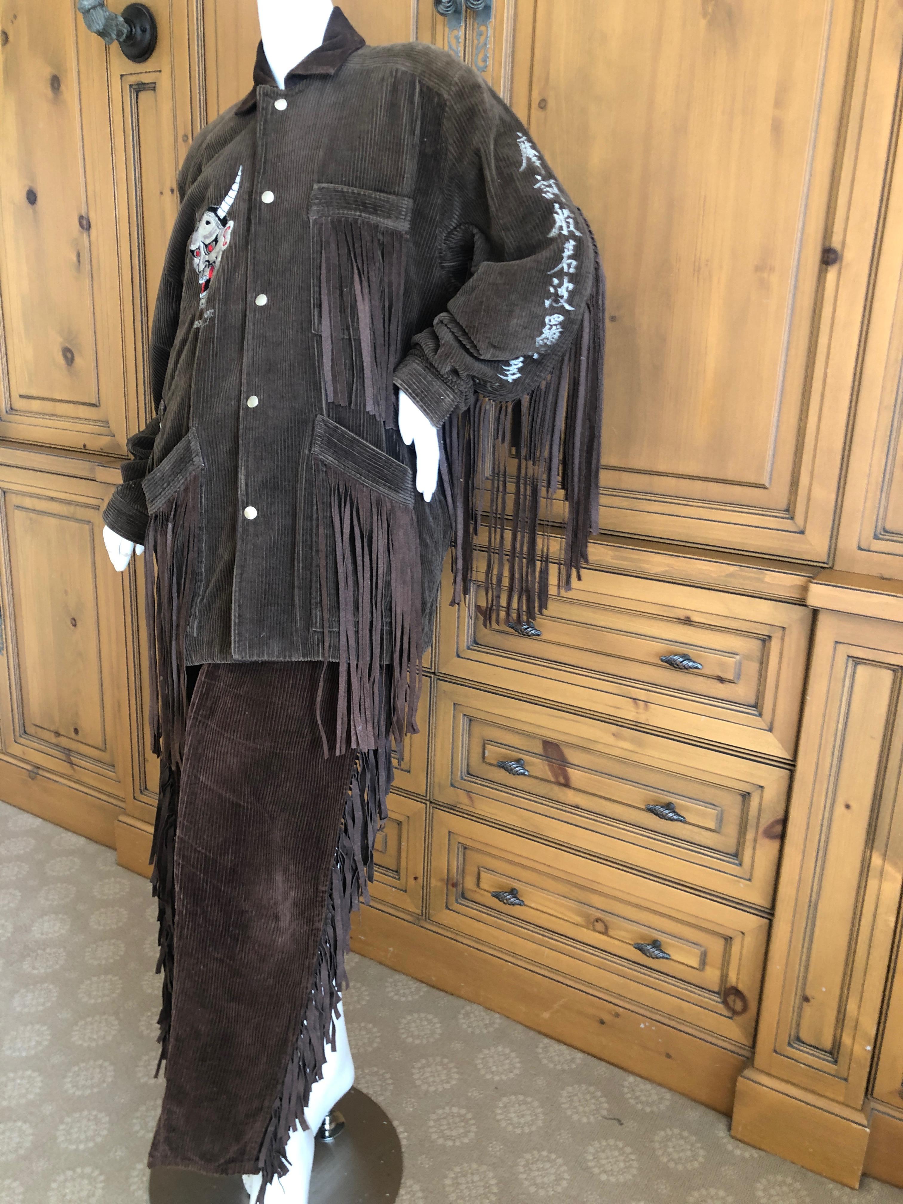 KANSAI YAMAMOTO 1981 Rare Collectible Unisex Embellished Jacket w Suede Fringe For Sale 7