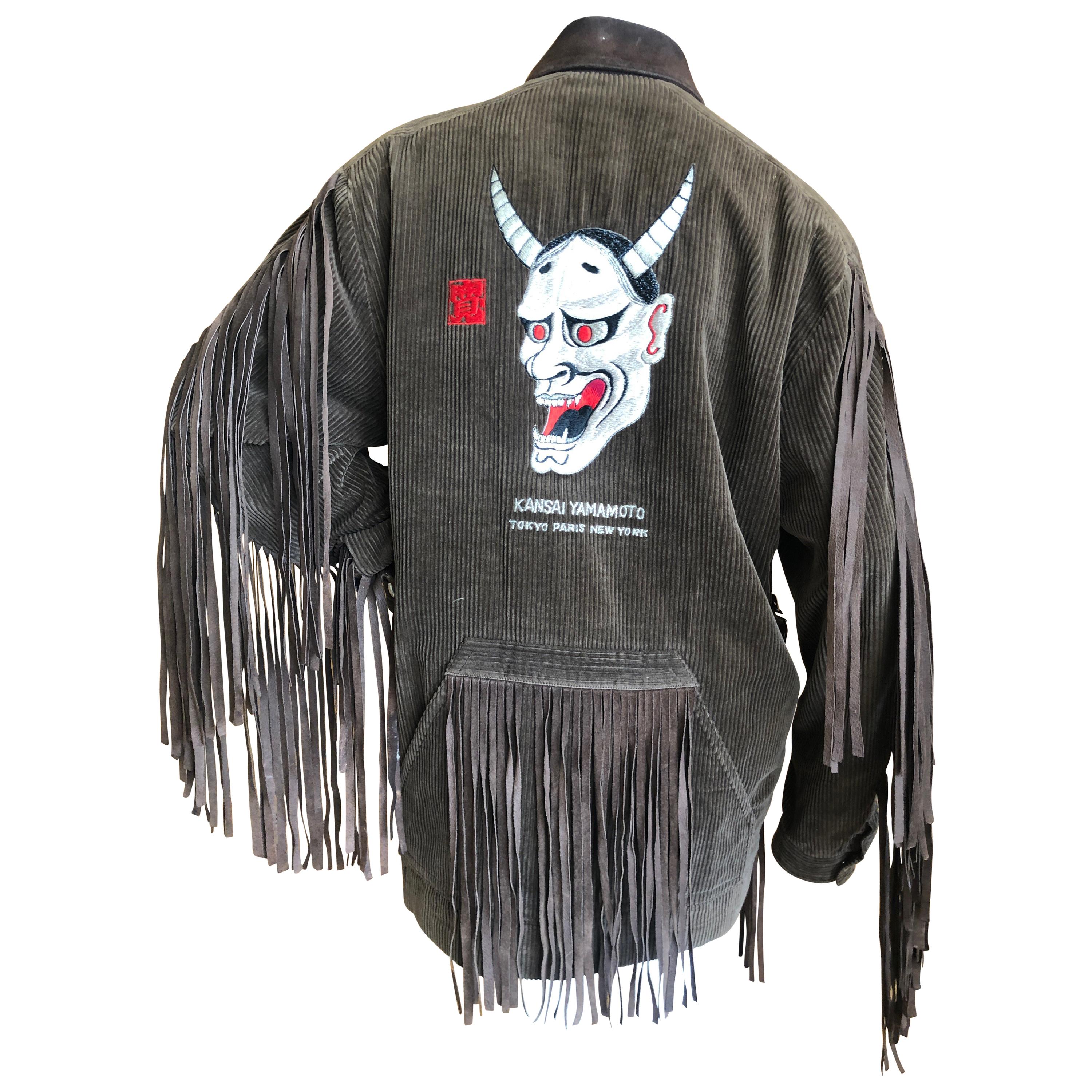 KANSAI YAMAMOTO 1981 Rare Collectible Unisex Embellished Jacket w Suede Fringe For Sale