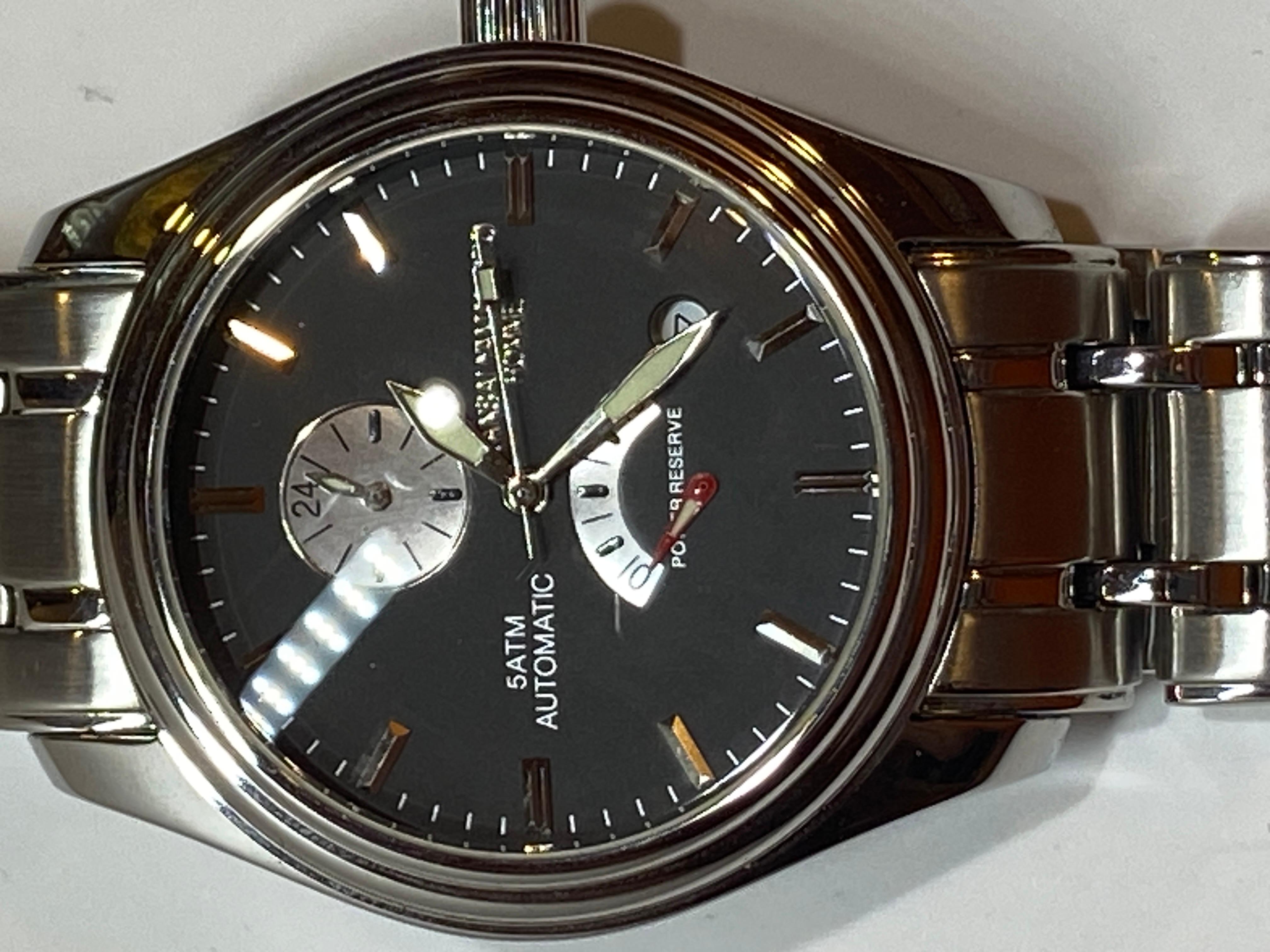 Kansai Yamamoto 5 ATM Automatic, Water Resistant, 22 Jewels, Skeleton-Back Watch In Good Condition For Sale In New York, NY