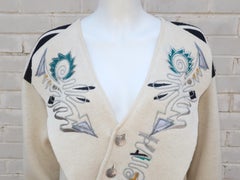 Kansai Yamamoto Beaded & Embroidered Cardigan Style Sweater, 1985