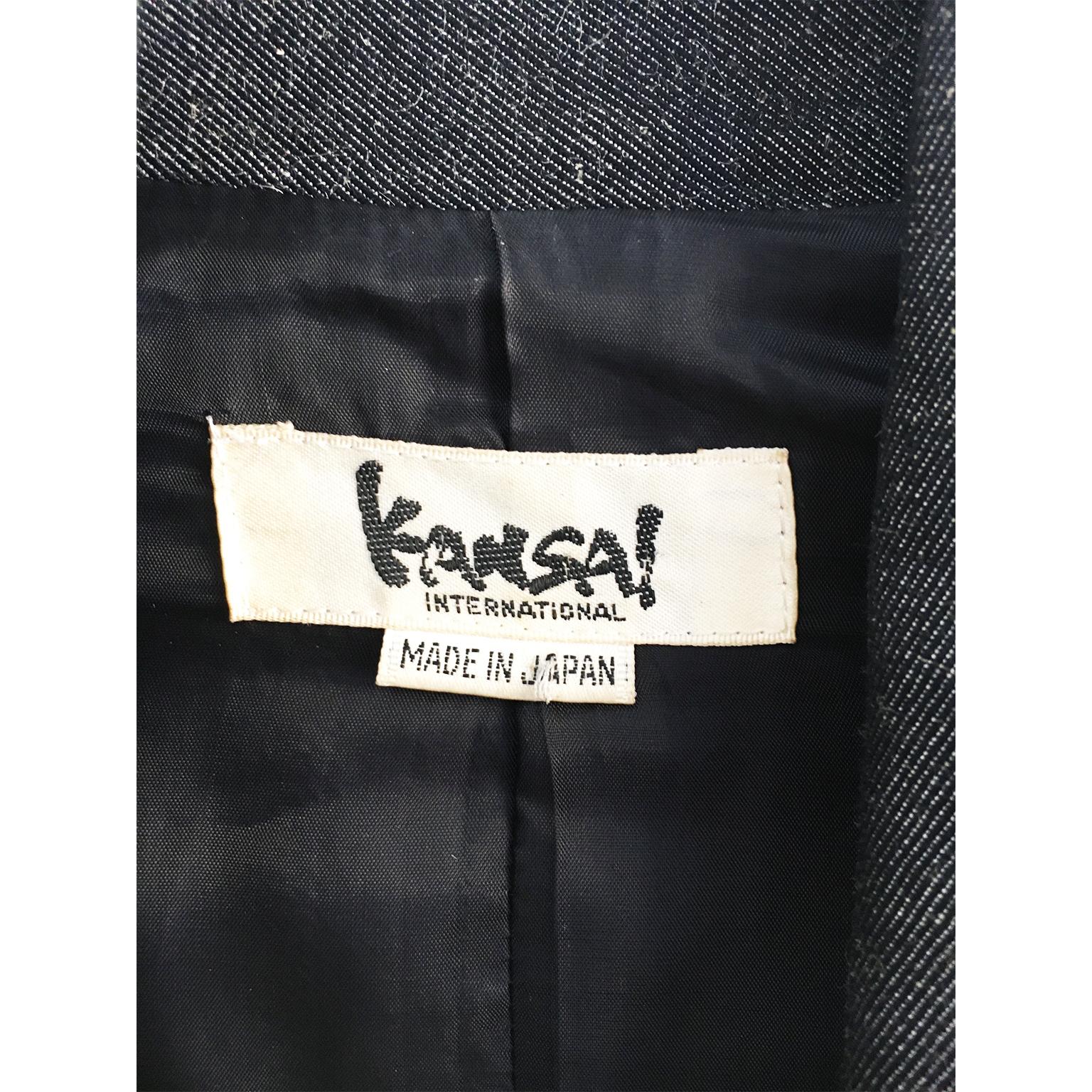 Kansai Yamamoto Dark Grey Jacket Pantsuit Circa Mid 80s For Sale 6