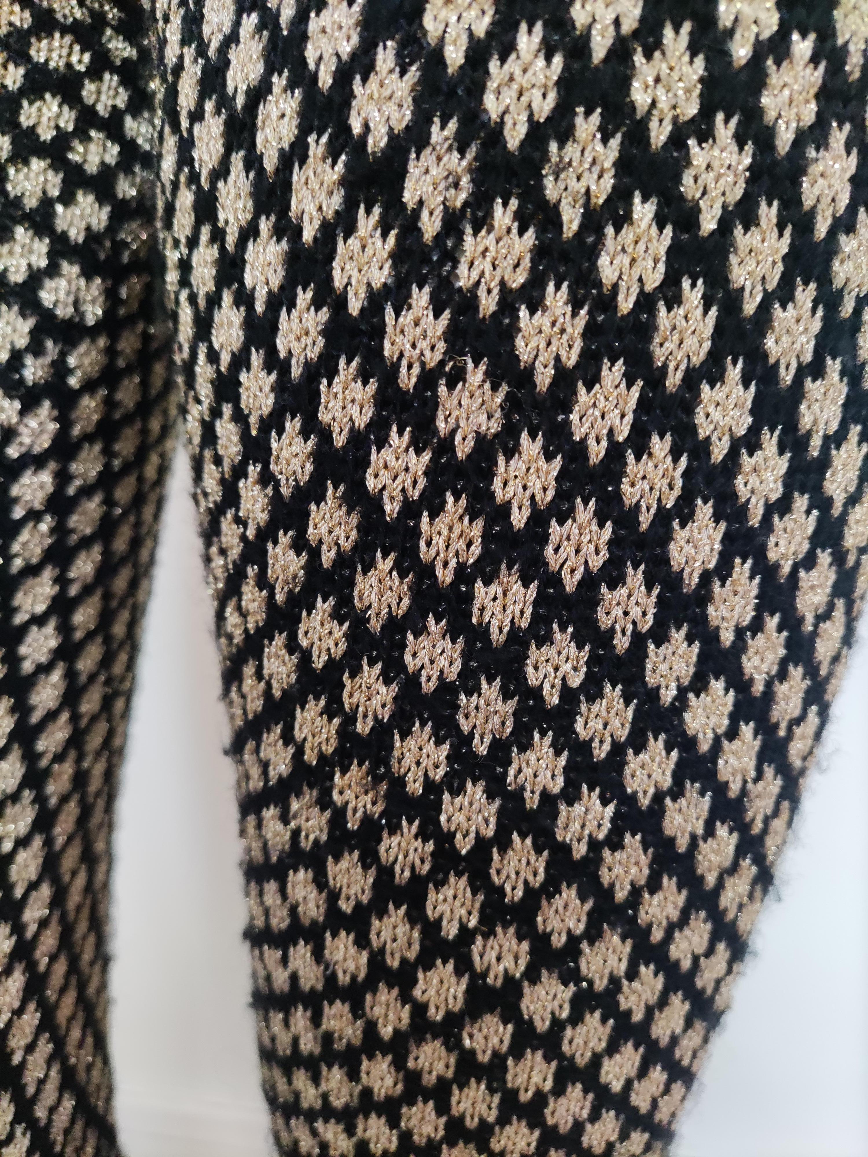 Kansai Yamamoto Japanischer Pullover-Anzug mit Vogel Lurex und Metallic-Muster im Angebot 4