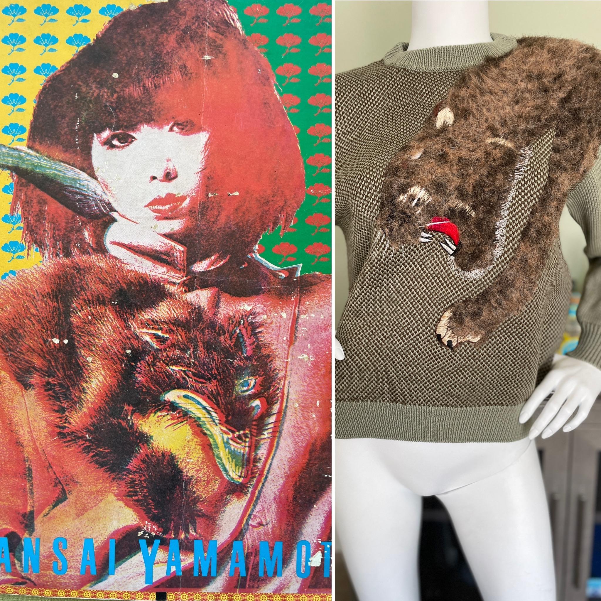 Kansai Yamamoto Vintage 1981 Wool Sweater with 