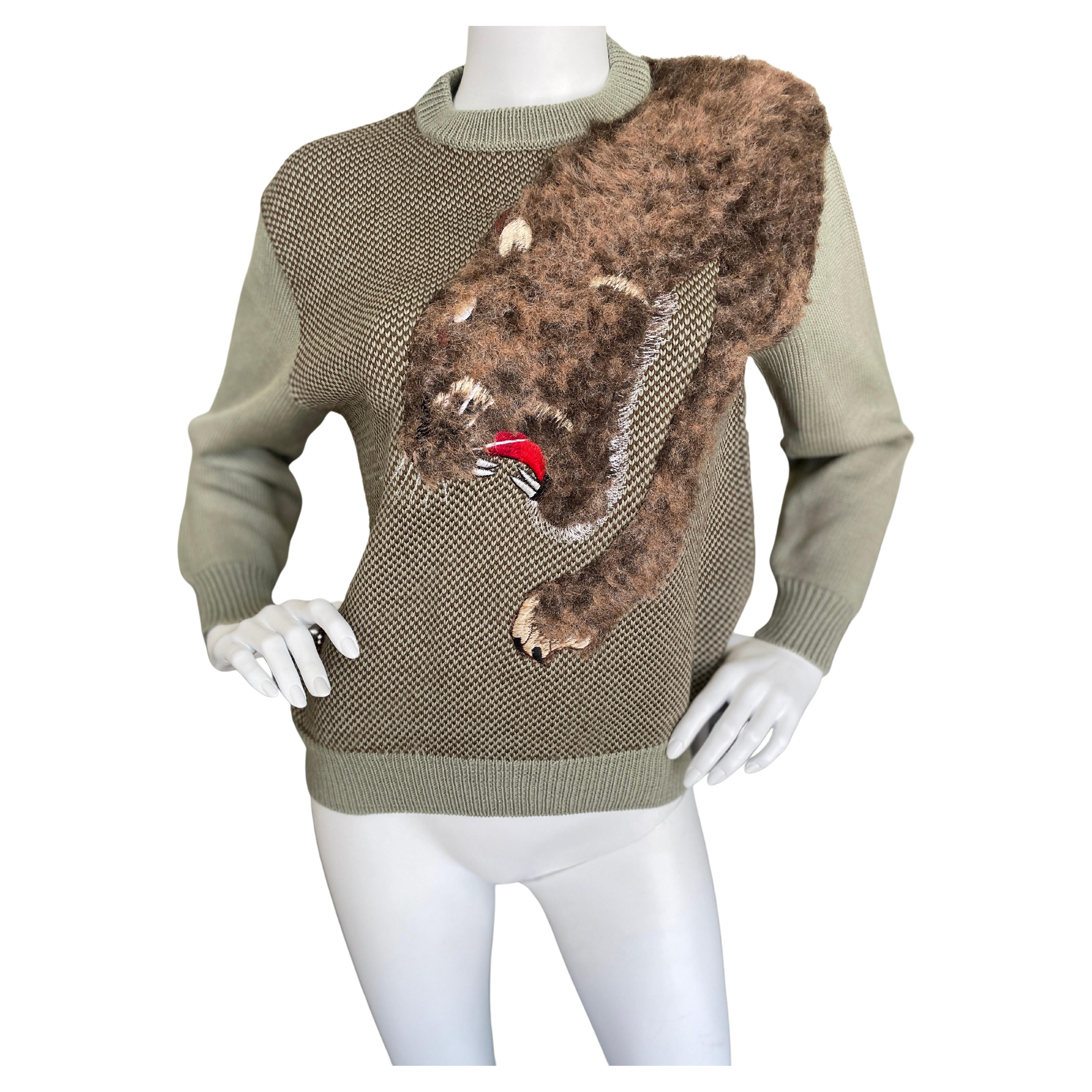 Kansai Yamamoto Vintage 198o's Wool Sweater with "Fox " Draped Shoulder   For Sale