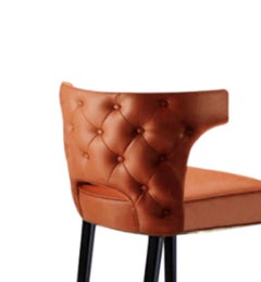 Kansas Counter Stool in Faux Leather With Aged Brass Details by Brabbu