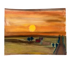 Kansas Farm Landscape Painting by Oklahoma Artist Clair Seglem