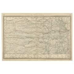 Kansas Railroad Map 1888 – Rand McNally Antique Lithograph