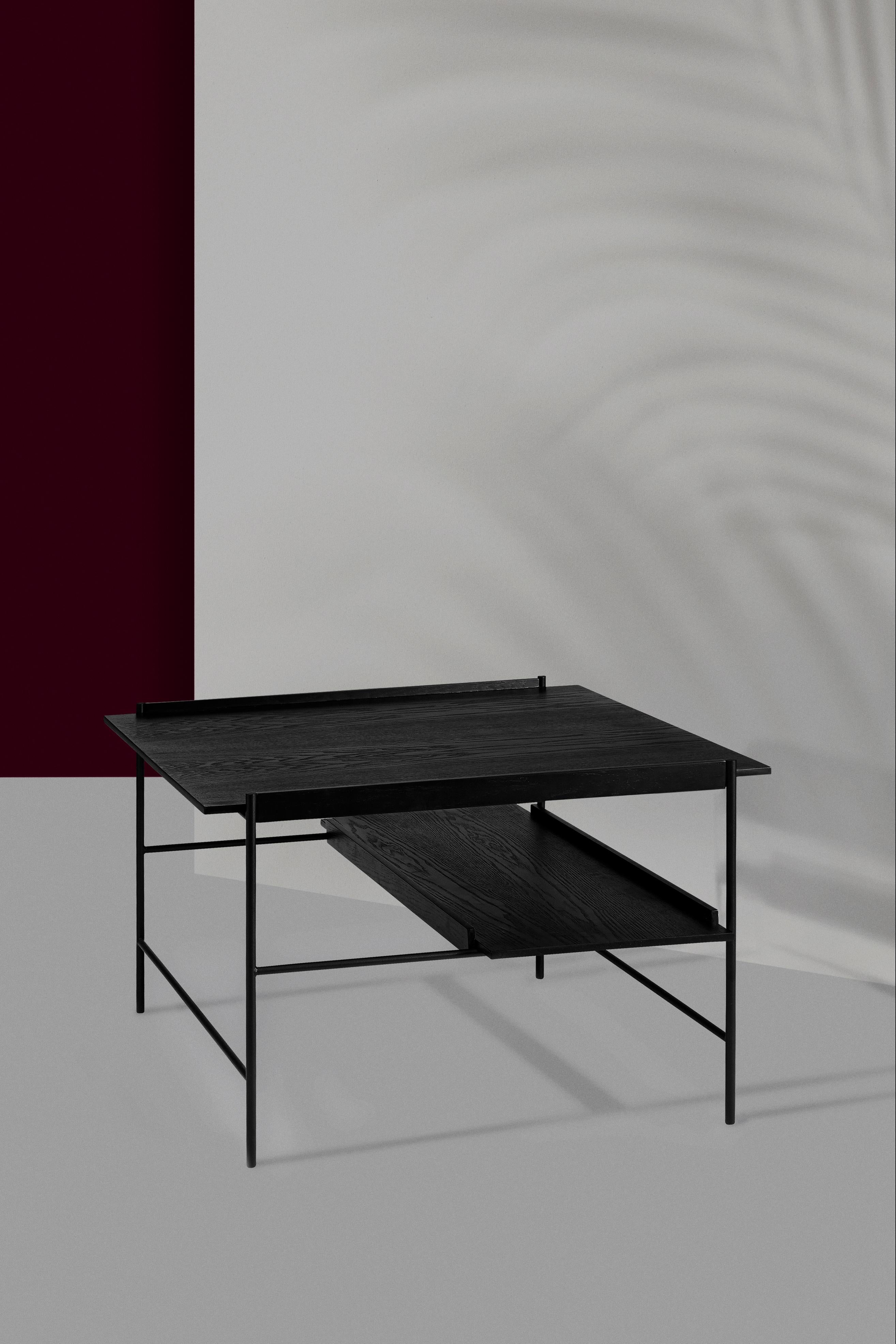 Kanso Coffee Table in Wood and Steel For Sale 1