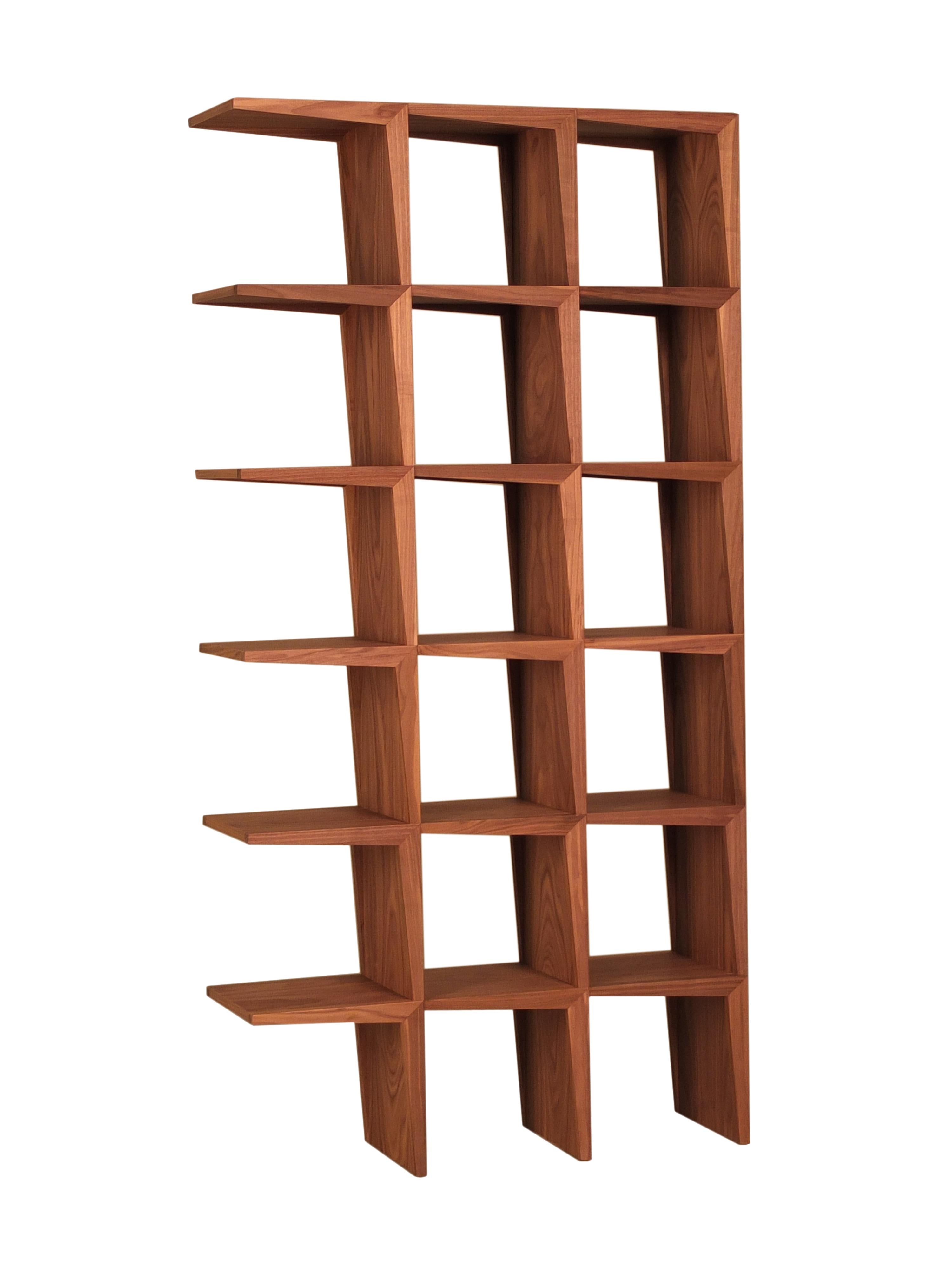 Italian Kant, Freestanding Bookshelf Made of Canaletto Walnut Wood, by Morelato