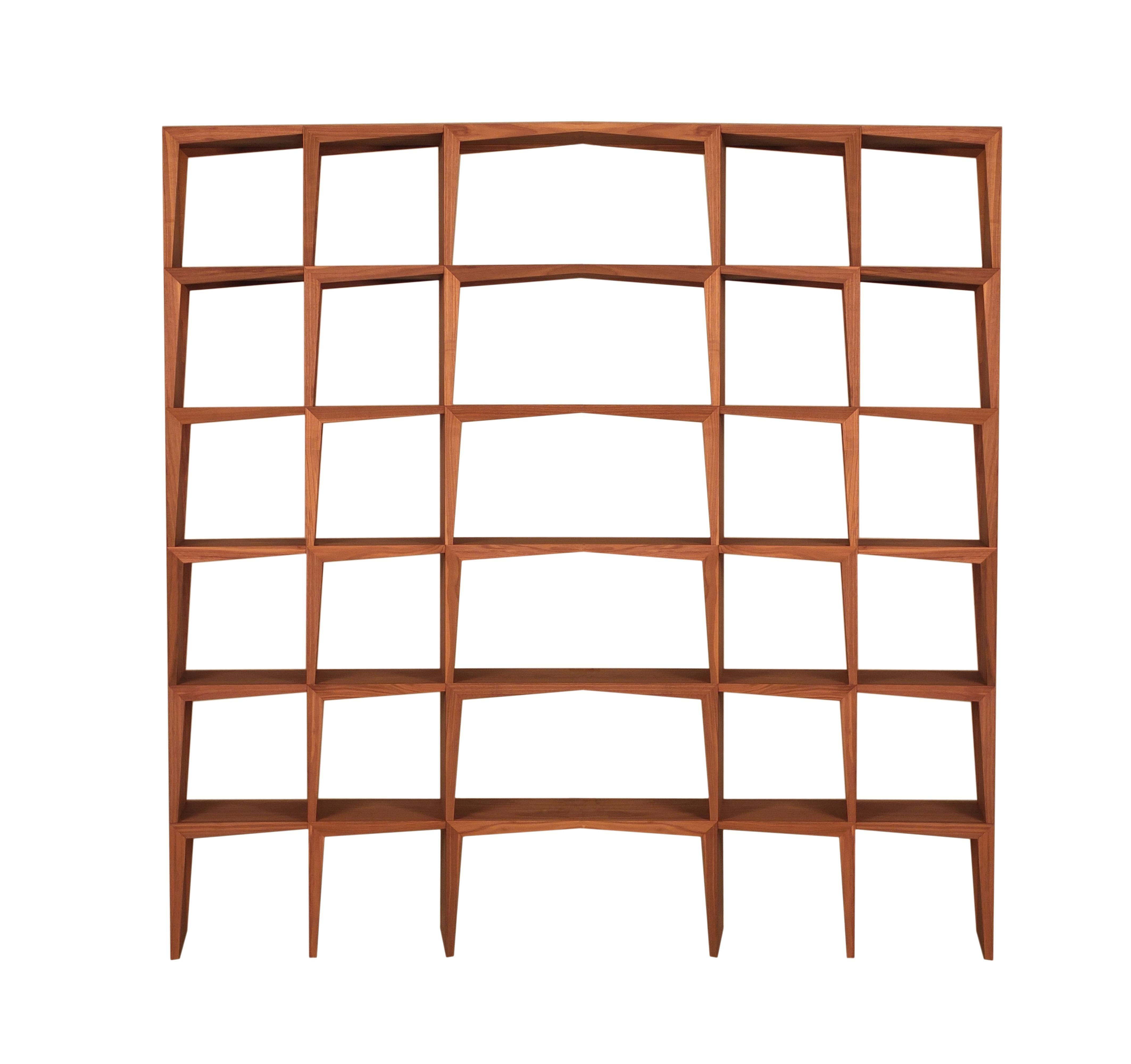 Contemporary Kant, Freestanding Bookshelf Made of Canaletto Walnut Wood, by Morelato