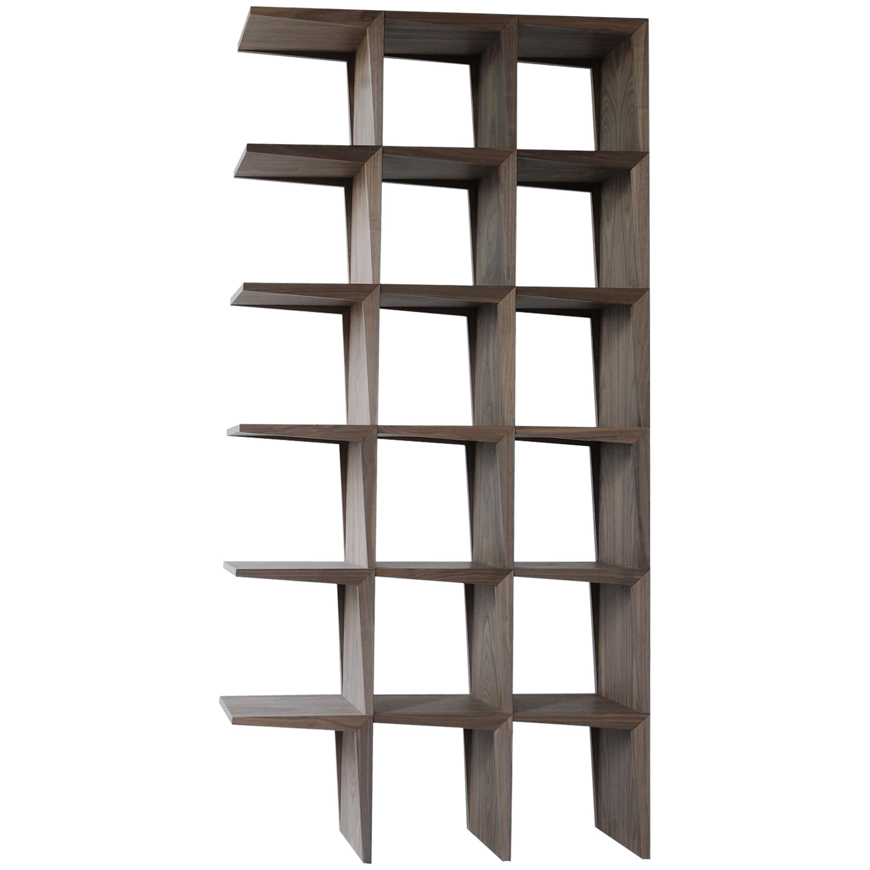 Kant, contemporary freestanding bookshelf made of walnut Canaletto wood, or ash wood available in different finishes.
Design Itamar Harari
Made in Italy by Morelato