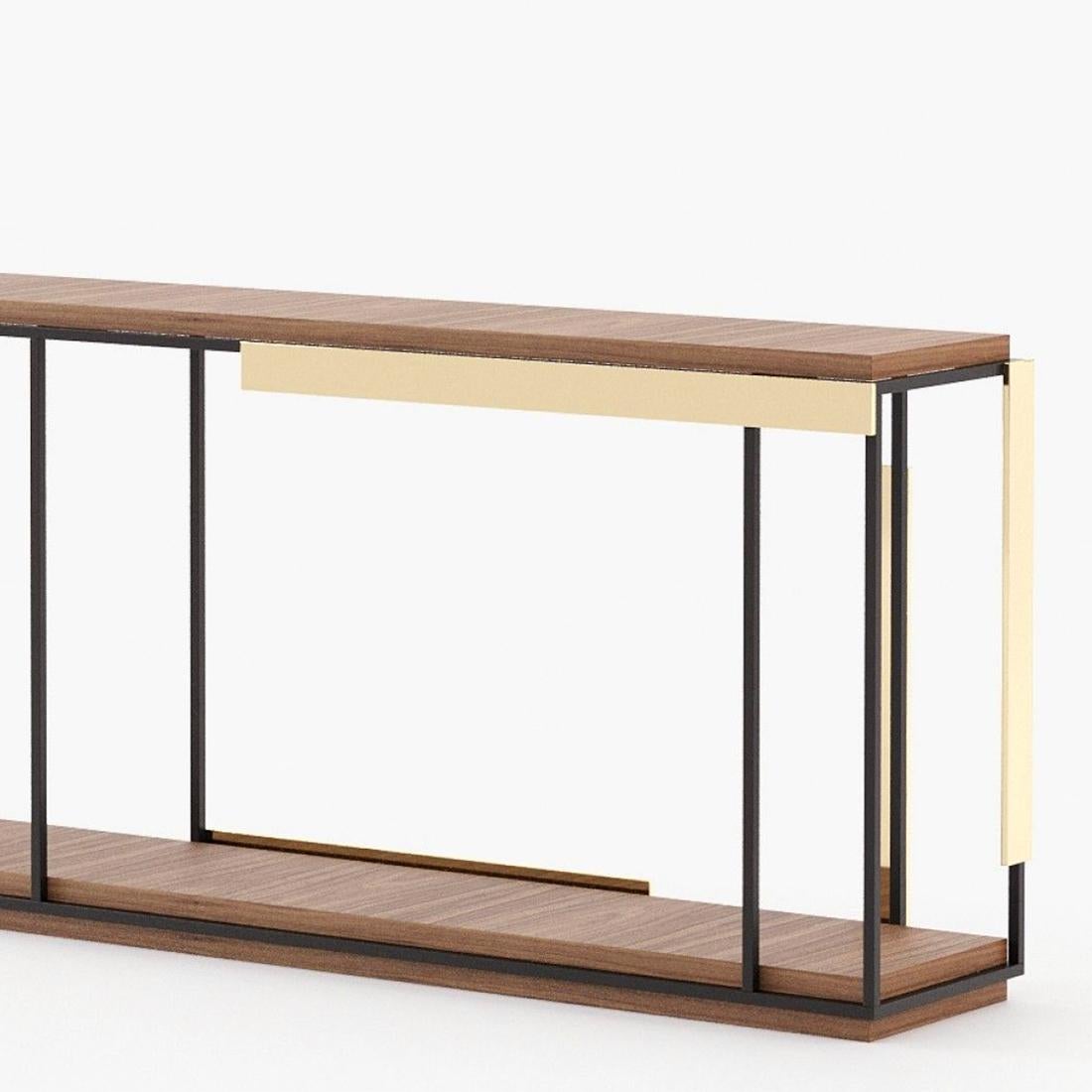 Hand-Crafted Kanta Walnut Console Table For Sale
