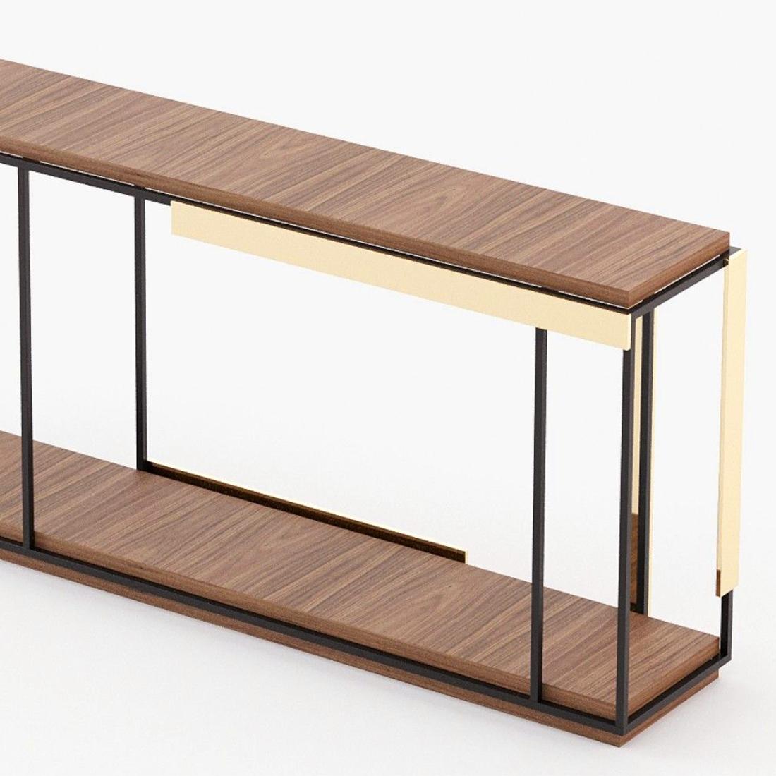 Contemporary Kanta Walnut Console Table For Sale