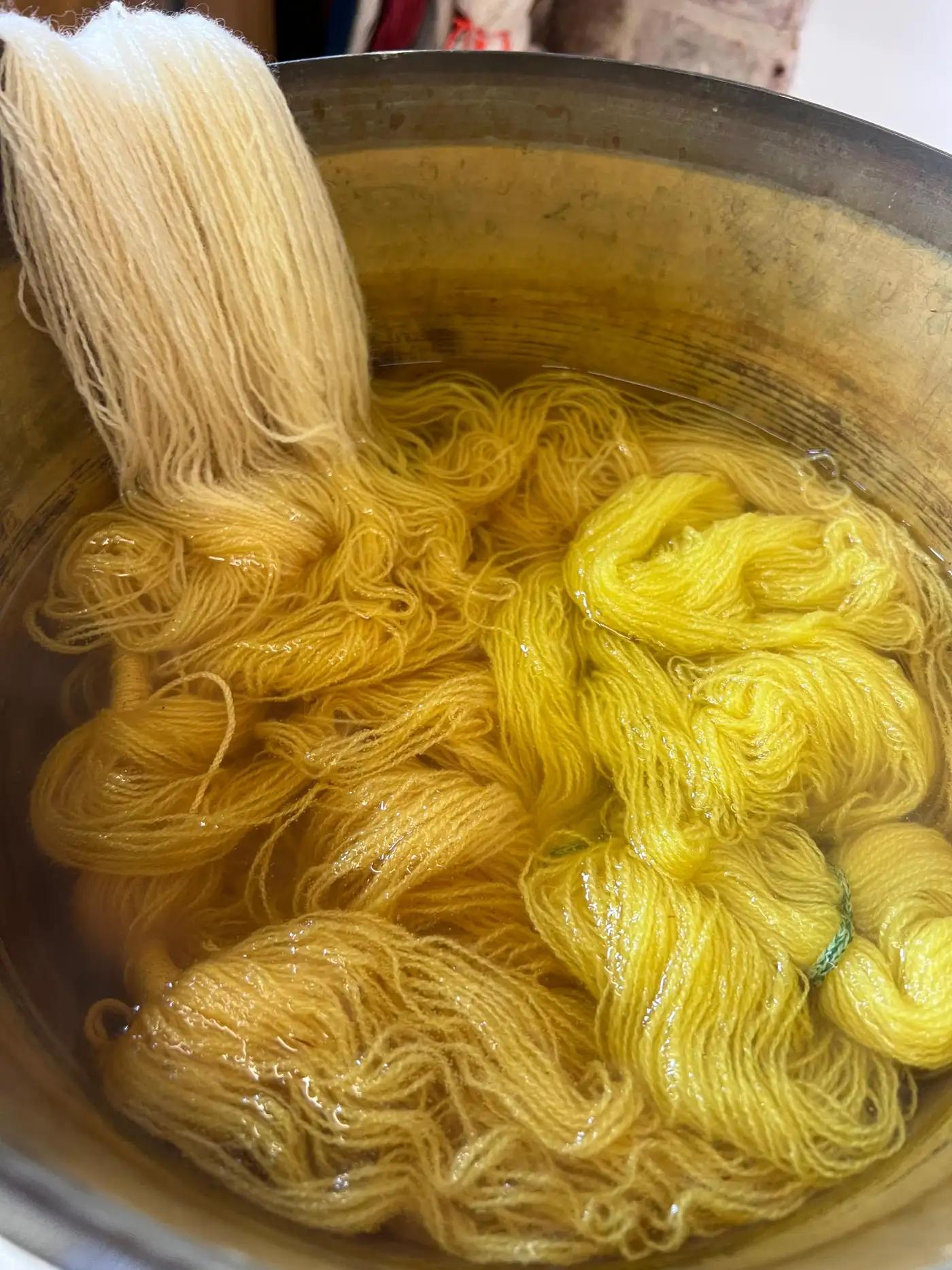 Cuscino in lana merino Kantha tessuto a mano a tintura naturale giallo indaco & verde in vendita 2