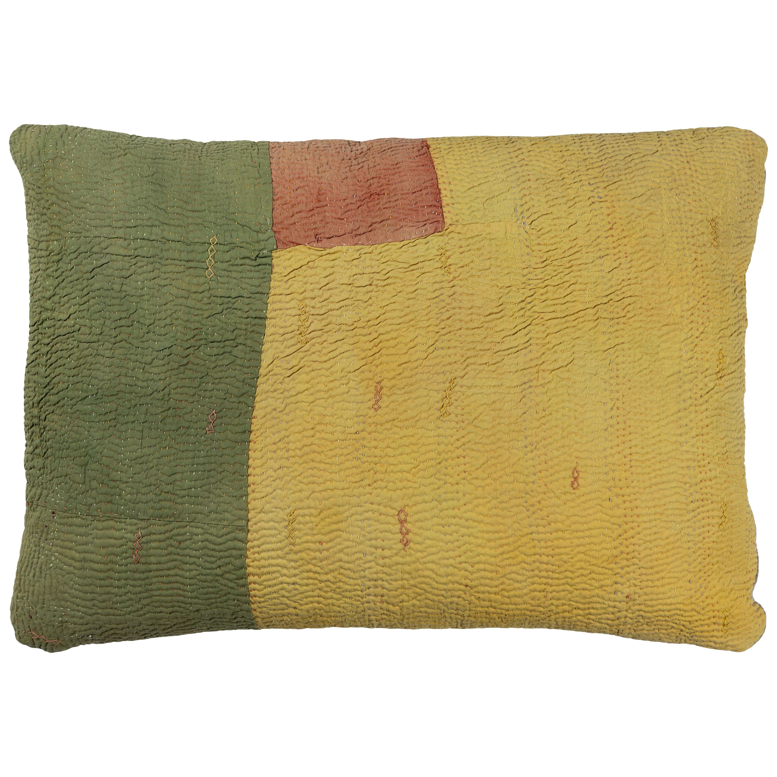 Kantha Quilt Pillow For Sale