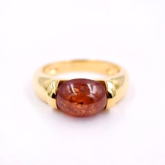 Kanwar Creations Spessartite Ring in 18 Karat Yellow Gold
