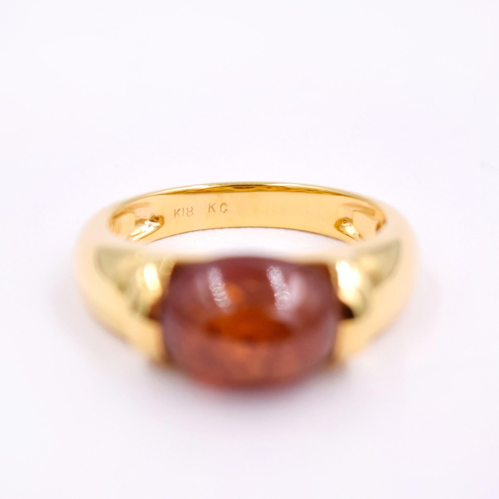 Contemporary Kanwar Creations Spessartite Ring in 18 Karat Yellow Gold For Sale