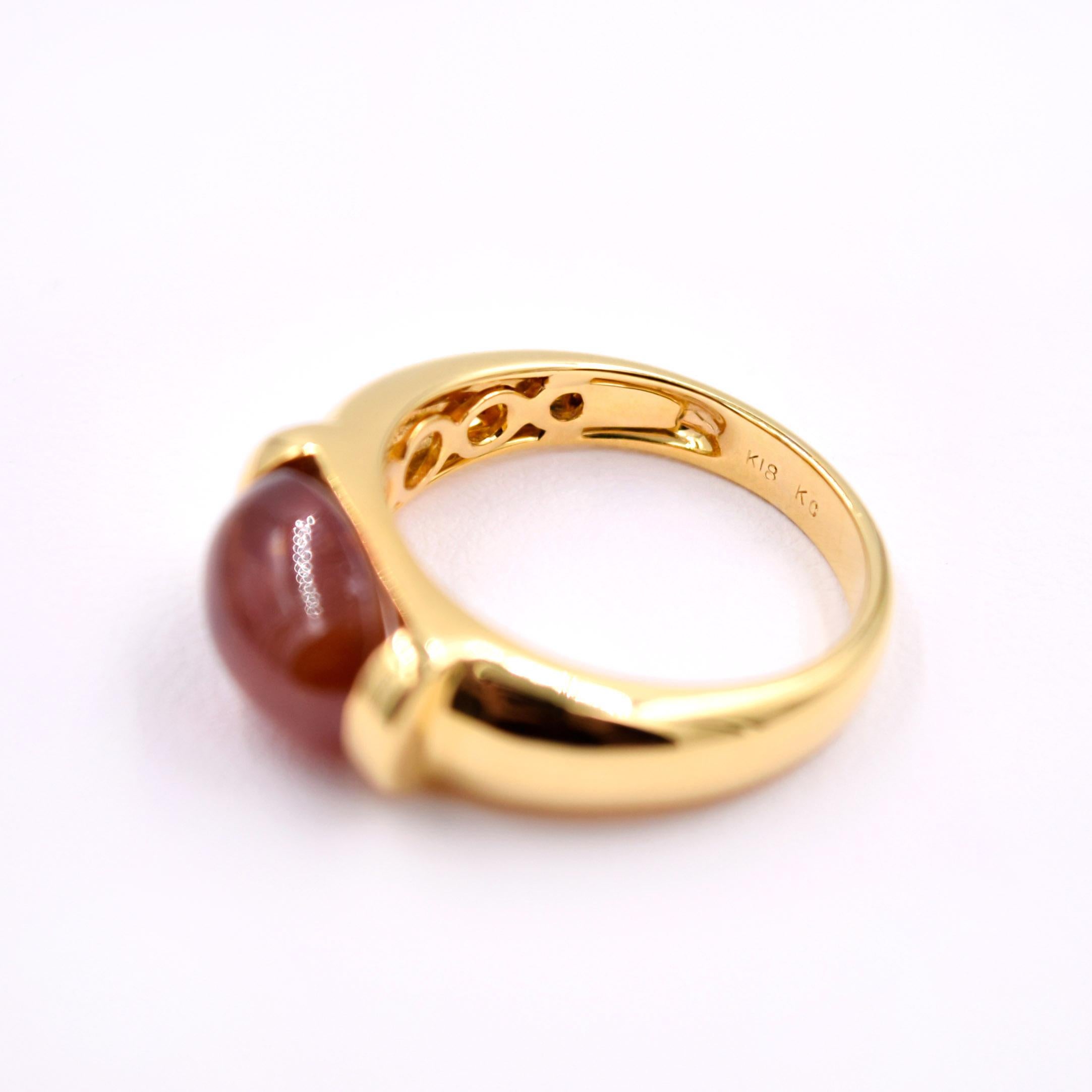 Women's Kanwar Creations Spessartite Ring in 18 Karat Yellow Gold For Sale