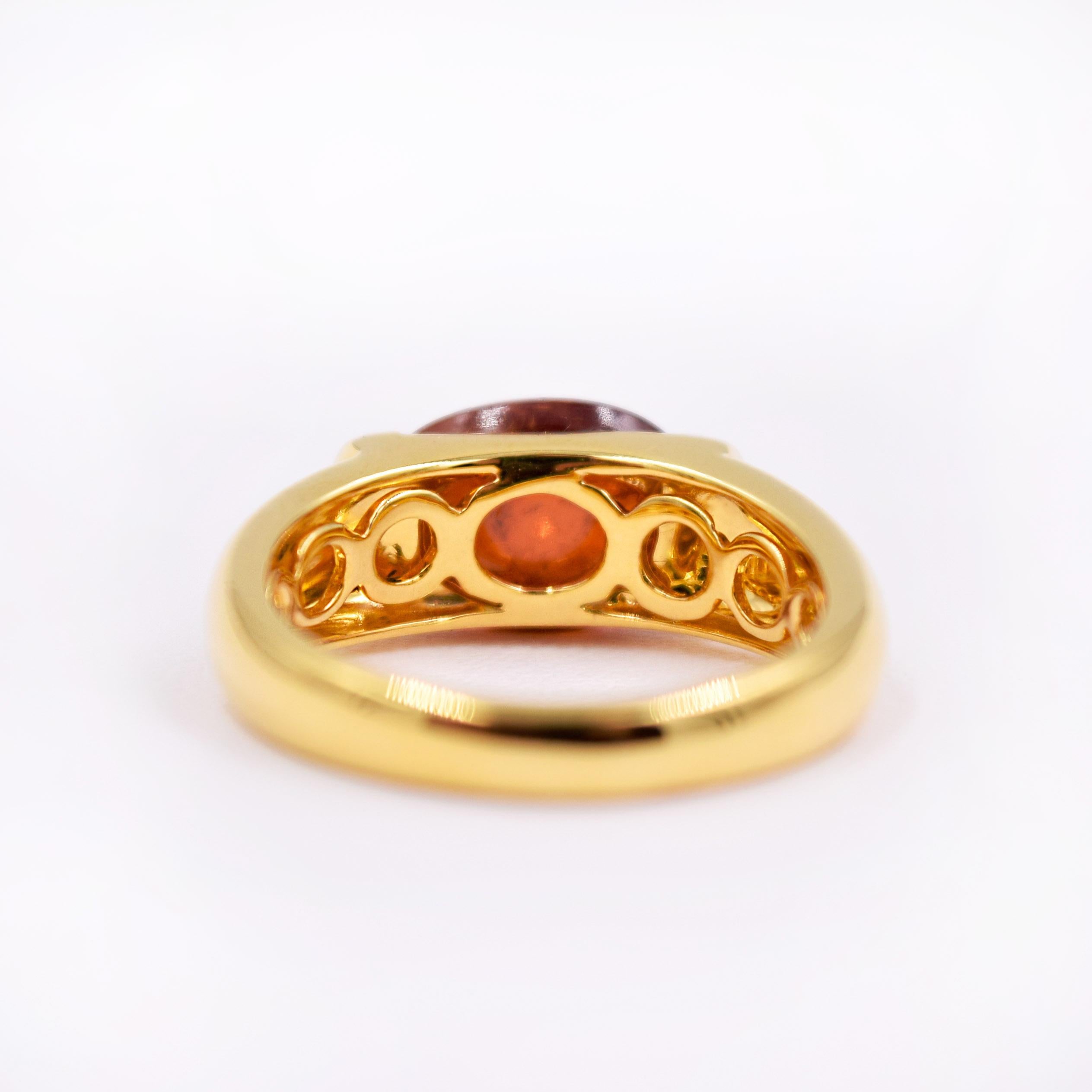 Kanwar Creations Spessartite Ring in 18 Karat Yellow Gold For Sale 2