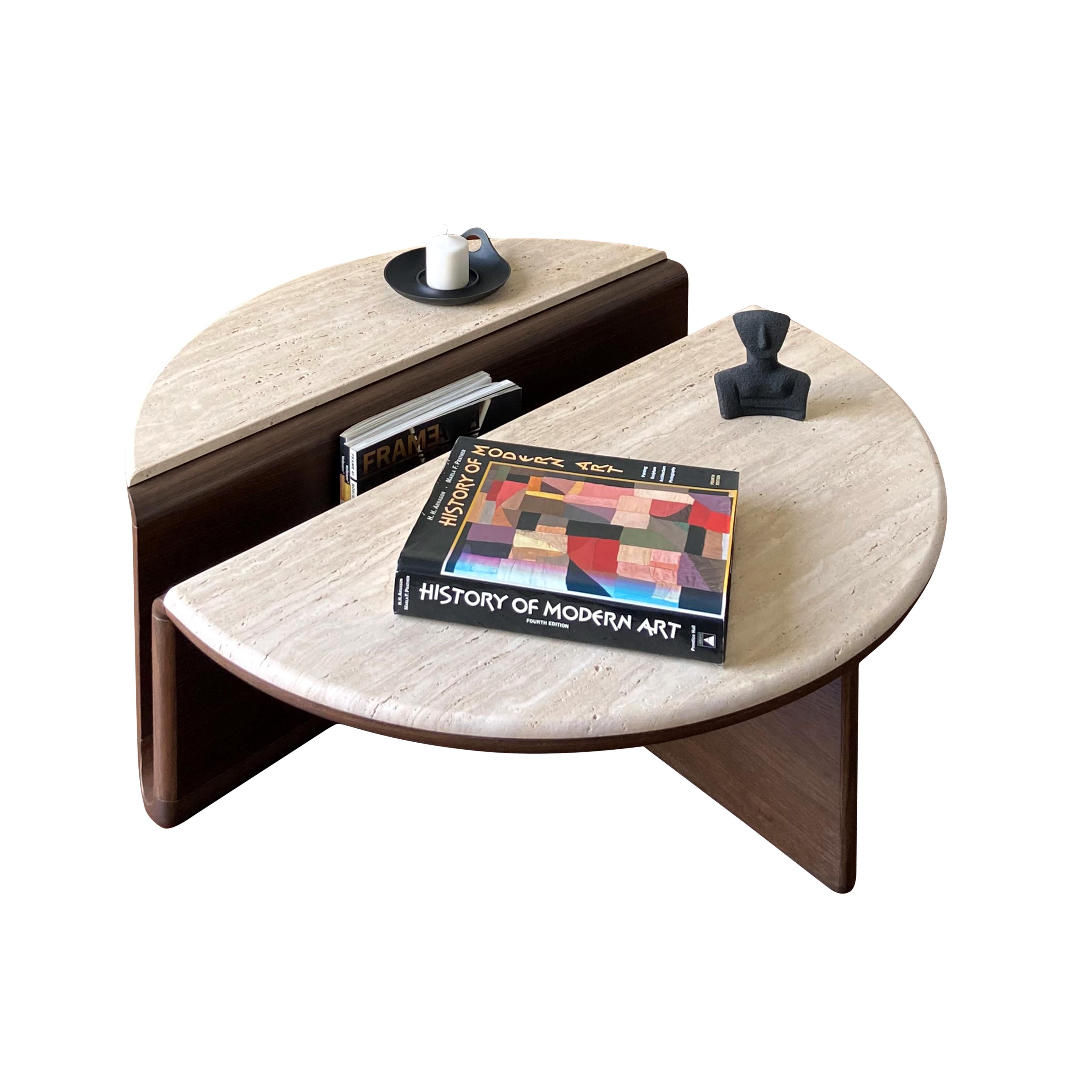 Kanyon is an authentic coffee table which combines functionality and sculptural posture with simplicity, beautiful materials and exquisite craftsmanship. 

Inspired by the topographic beauty of canyon structures, the design translates the basic