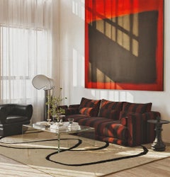 Divano kanz marrone e marrone chiaro a righe (Set di 3) di Hermhaus-Modular Sofa