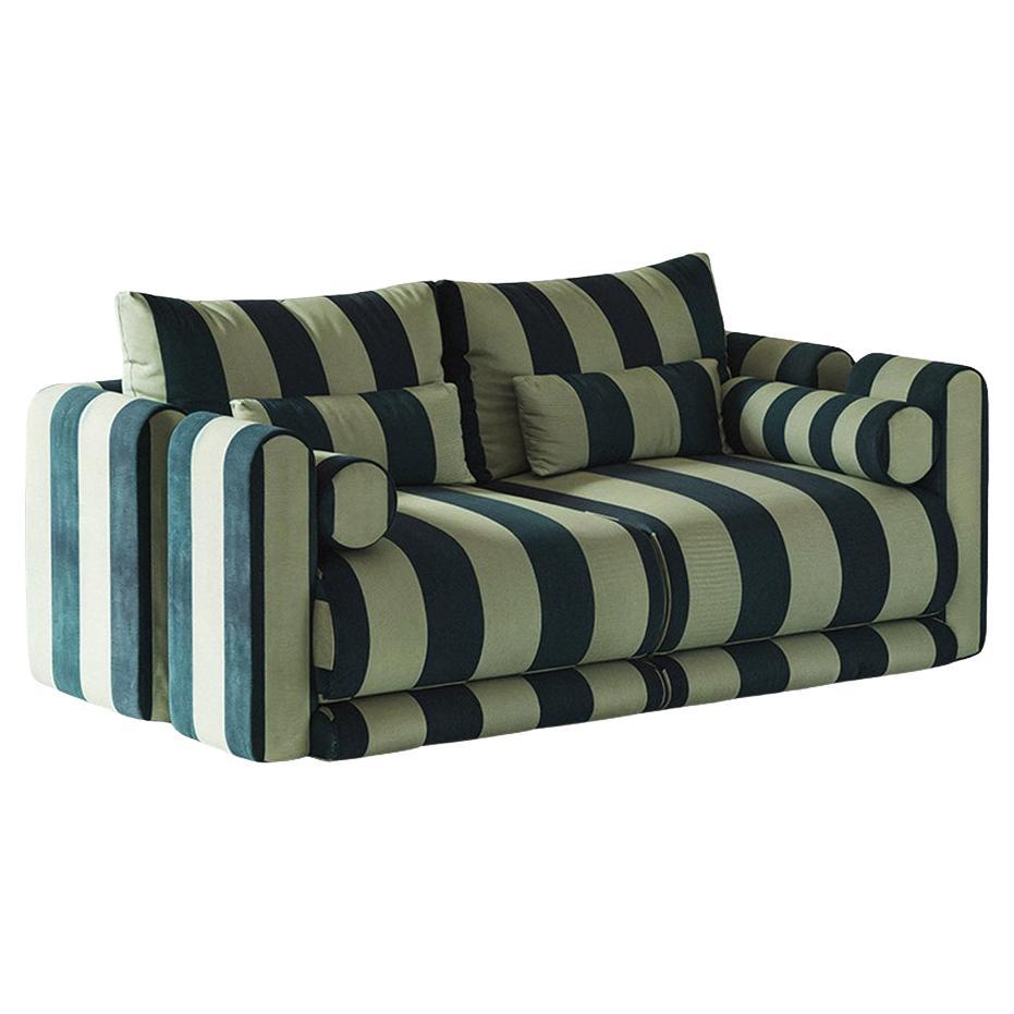 Kanz Sofa Green 
White Striped (Set of 2) by Hermhaus – Modular Designer Sofa