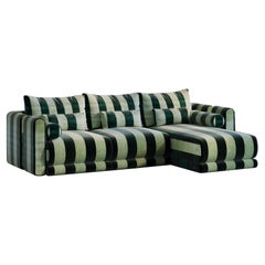 Kanz - Sofa Green & White Striped (Set of 3 with Daybed) by Hermhaus