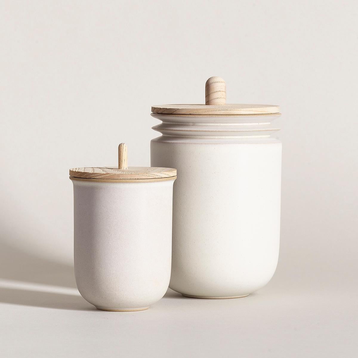 Other Kaolin, Jars, Set of 2, Slip Cast Ceramic, N/O Service Collection For Sale