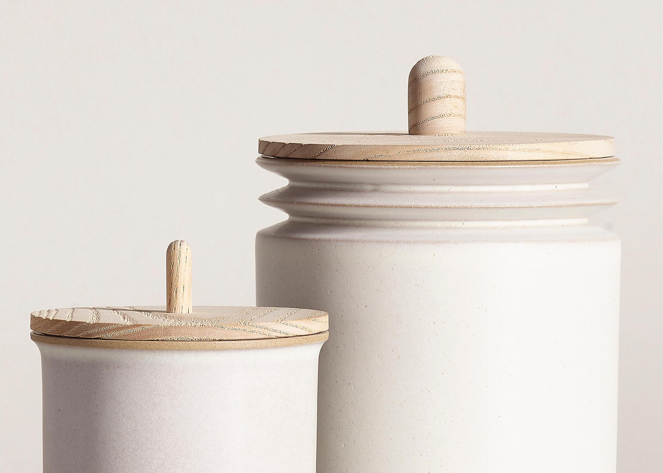American Kaolin, Jars, Set of 2, Slip Cast Ceramic, N/O Service Collection For Sale