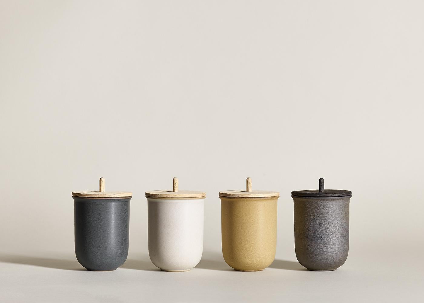 Kaolin, Jars, Set of 2, Slip Cast Ceramic, N/O Service Collection For Sale 2