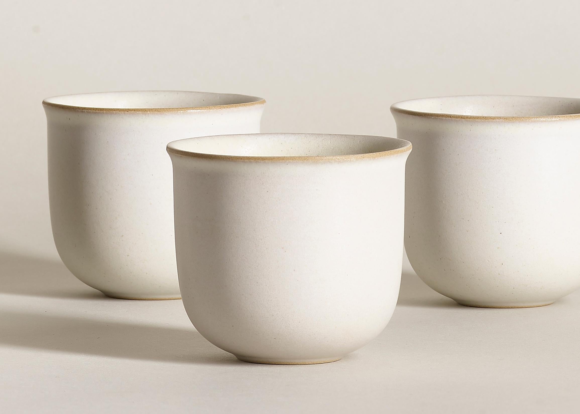 Other Kaolin, Teacups, Set of 6, Slip Cast Ceramic, N/O Service Collection For Sale
