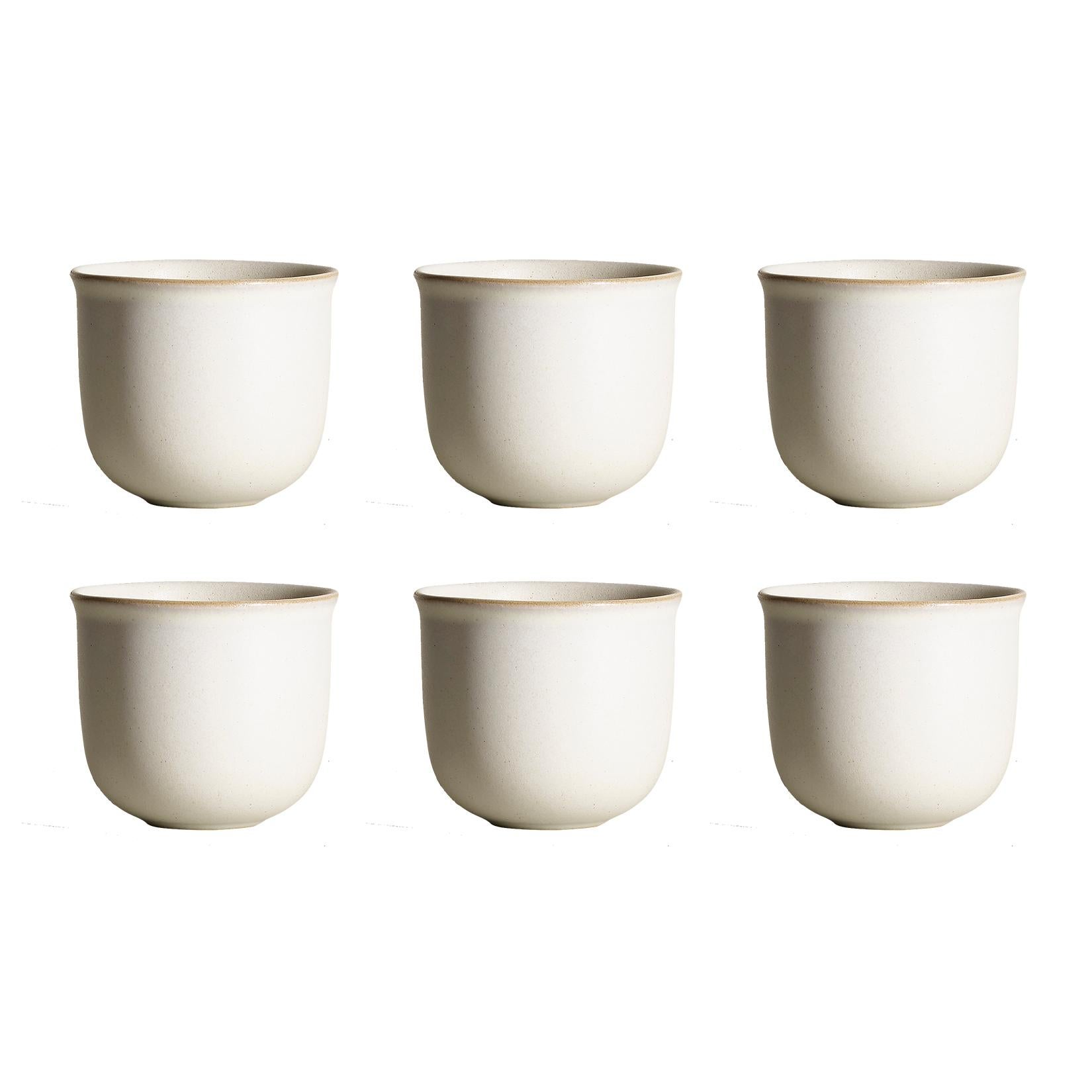 Kaolin, Teacups, Set of 6, Slip Cast Ceramic, N/O Service Collection For Sale