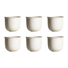 Kaolin, Teacups, Set of 6, Slip Cast Ceramic, N/O Service Collection