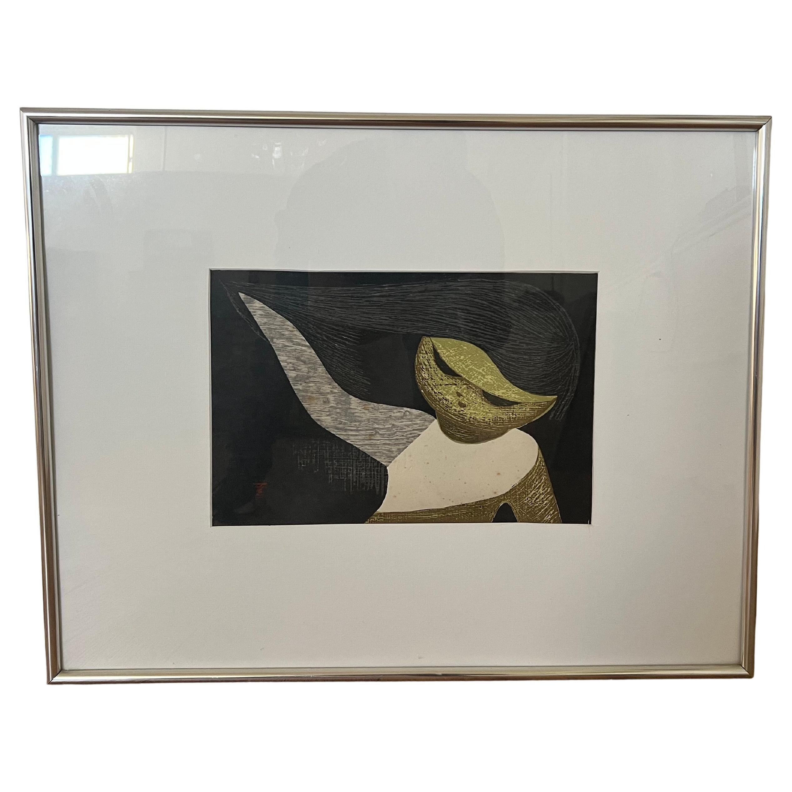 Une belle œuvre du célèbre artiste japonais Kaoru Kawano, connu pour ses représentations fantaisistes de femmes, d'enfants et d'animaux. Sur le plan stylistique, il a été l'un des premiers artistes japonais à combiner des éléments de style