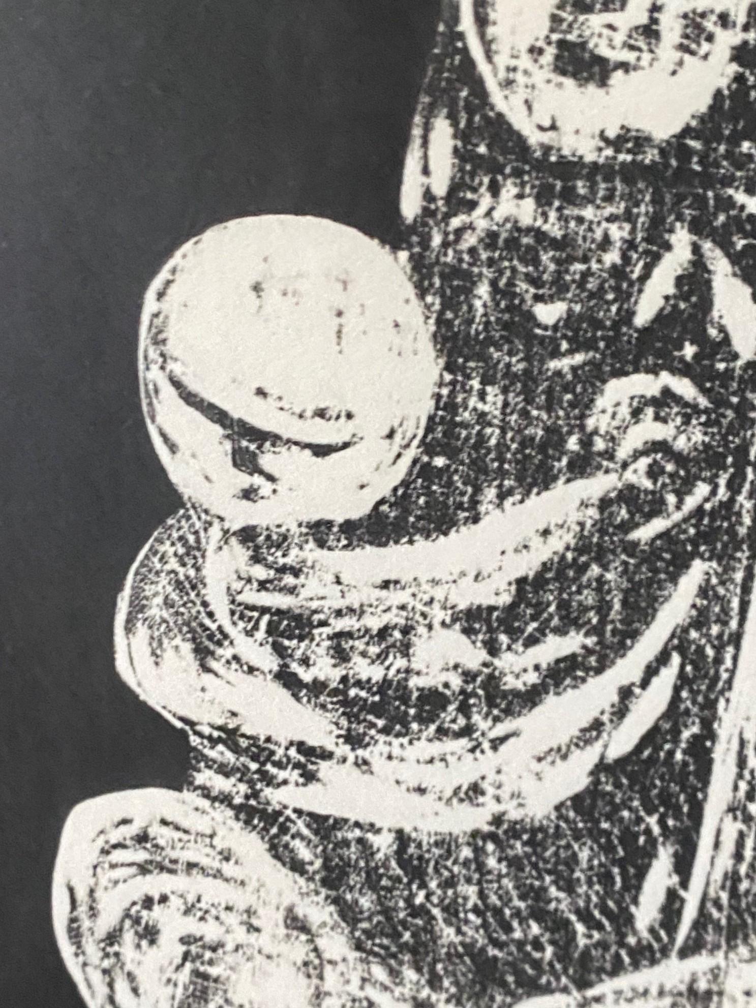 Kaoru Kawano Japanese Woodblock Print Kannon (Buddha) as Mother Holding Child 1