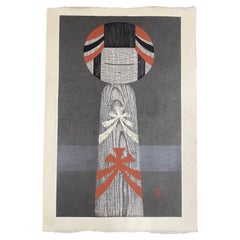 Kaoru Kawano Japanese Woodblock Print Kokeshi Doll