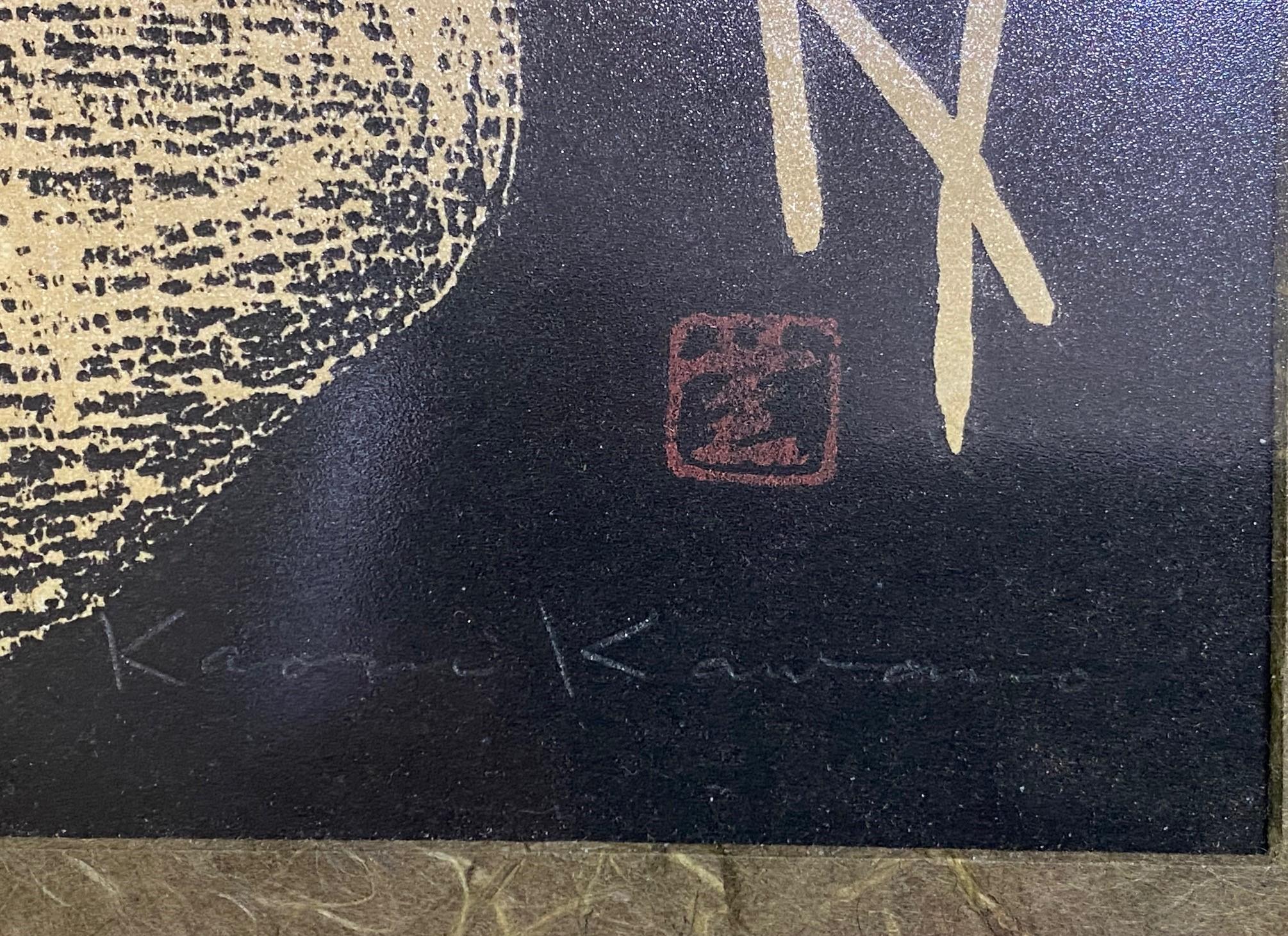 Kaoru Kawano Signed Lifetime Edition Japanese Woodblock Tanpopo 'Dandelion Seed' 1