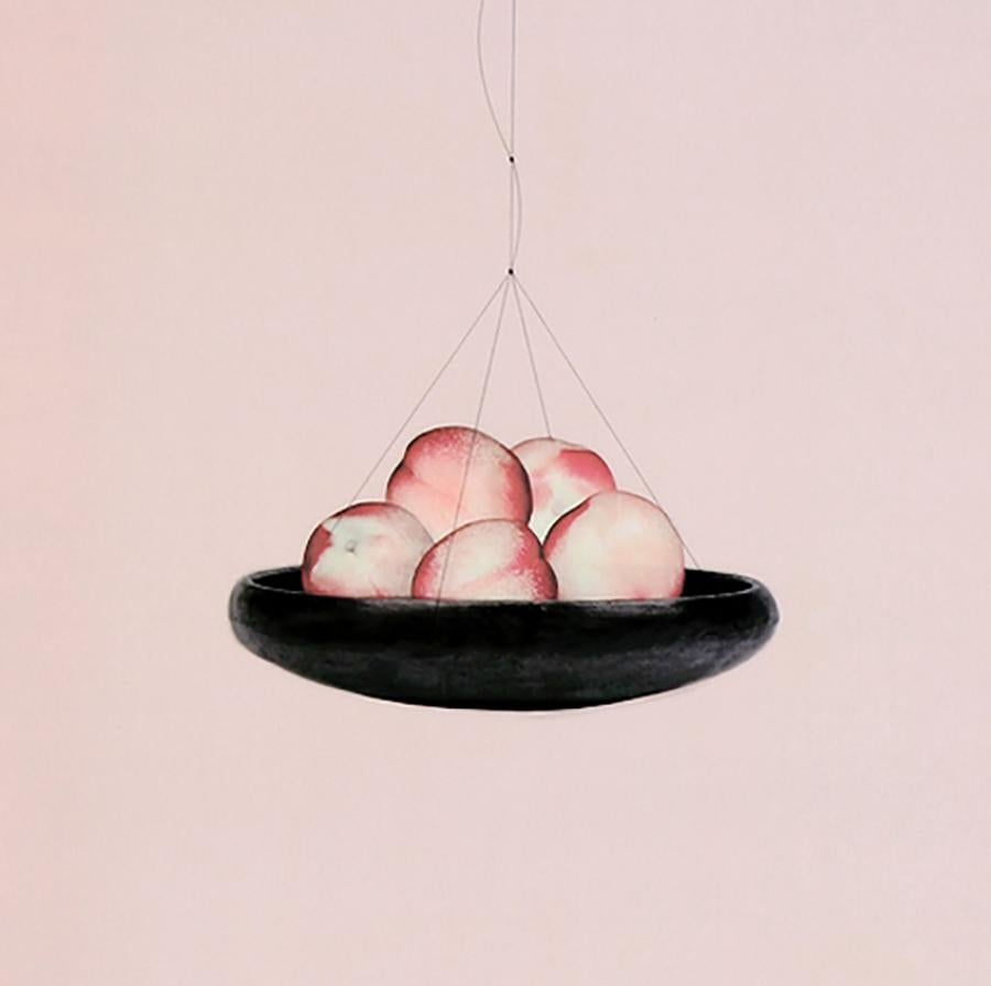 Peach and Chandelier - Painting by Kaoru Mansour