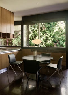 Kape IF7 Side Chair in Black Noble Aniline Leather & Polished Aluminium for &T