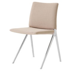 Chaise d'appoint Kape IF7 en tissu Gabriel/Grain 61252 et aluminium poli pour AT&T