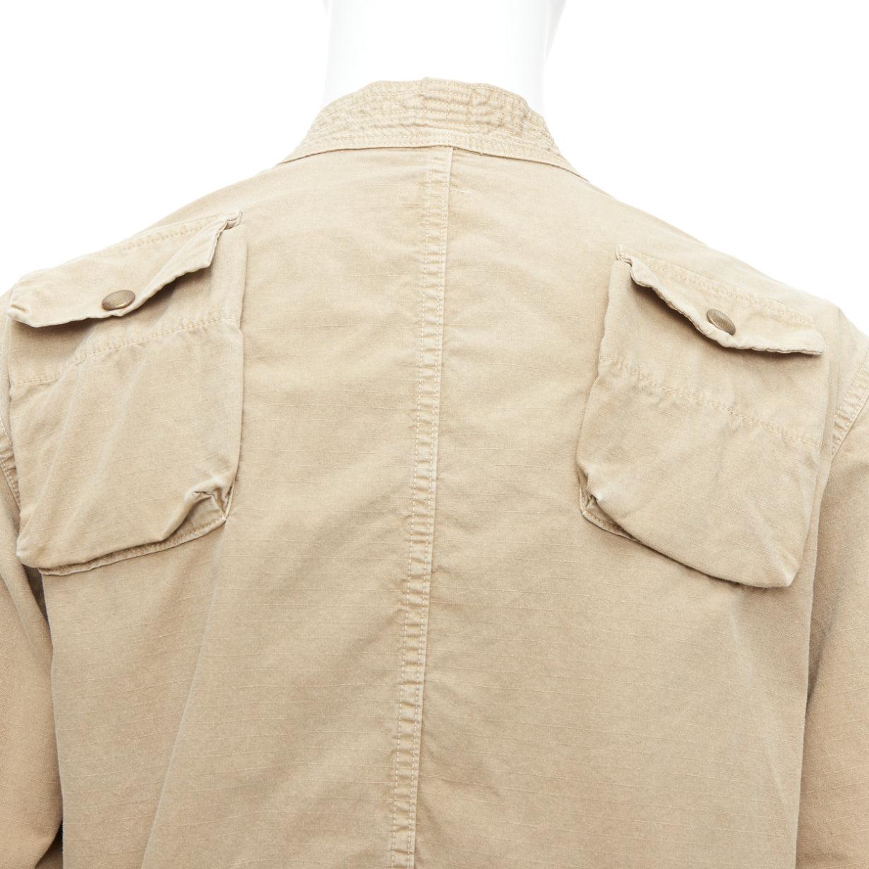 KAPITAL 2022 beige cotton multi cargo pocket kimono jacket JP4 XL For Sale 2