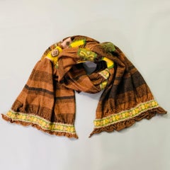 Kapital Brown Multi Color Felted Squares Wool Scarf (écharpe en laine feutrée)