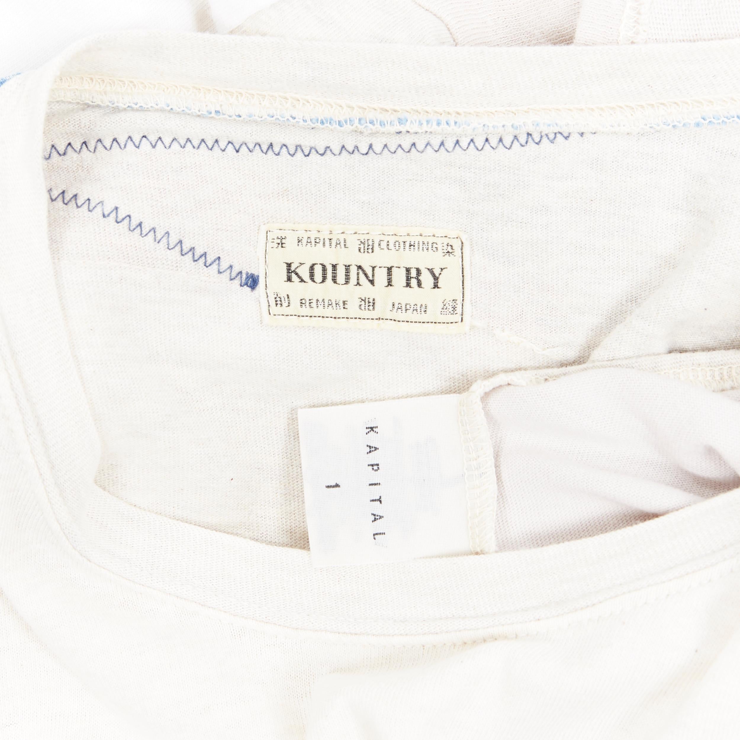 KAPITAL JAPAN Kountry grey cotton paisley boro patchwork oversized t-shirt JP1 3