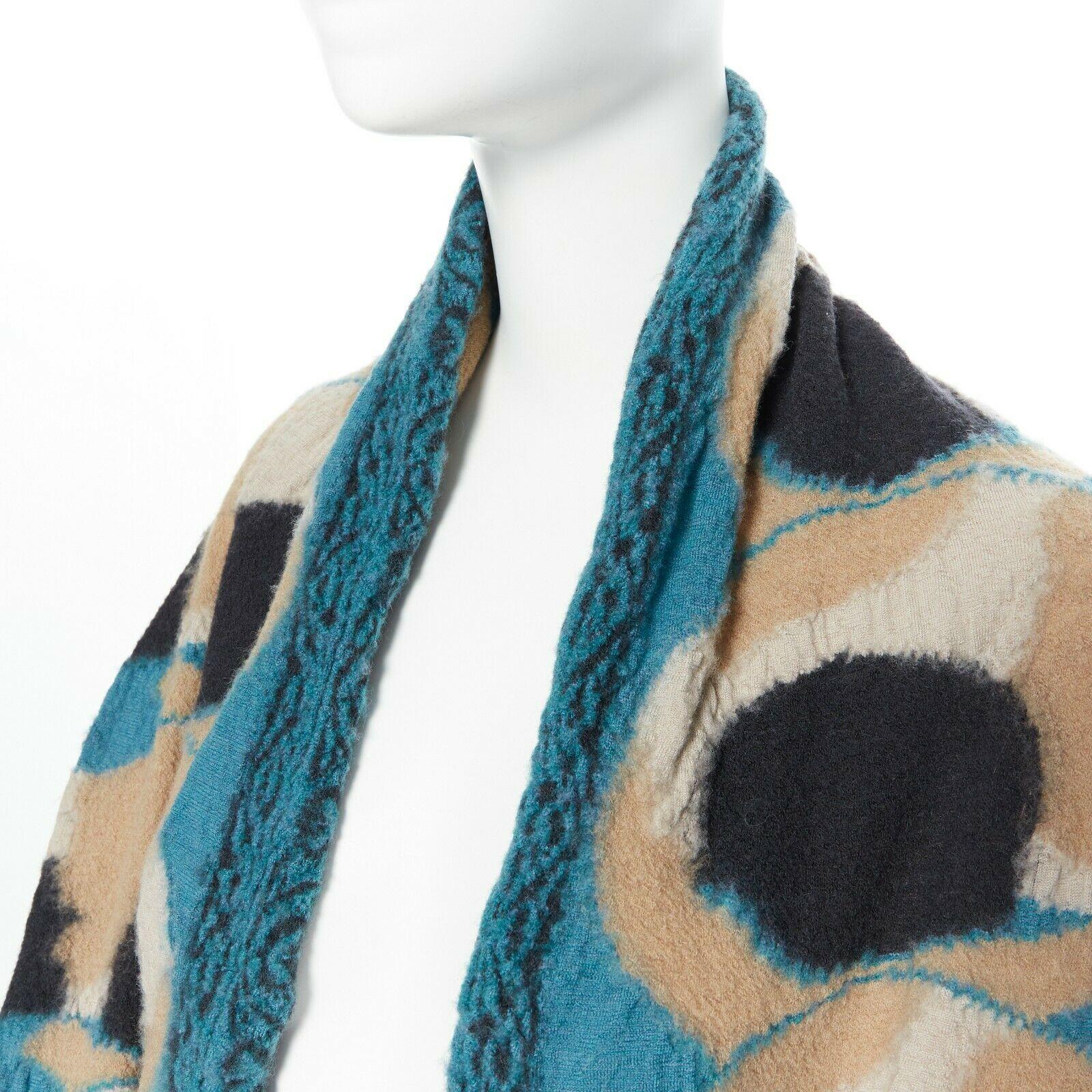 KAPITAL JAPAN multicolour milting compress wool calico cat pattern muffler scarf 2