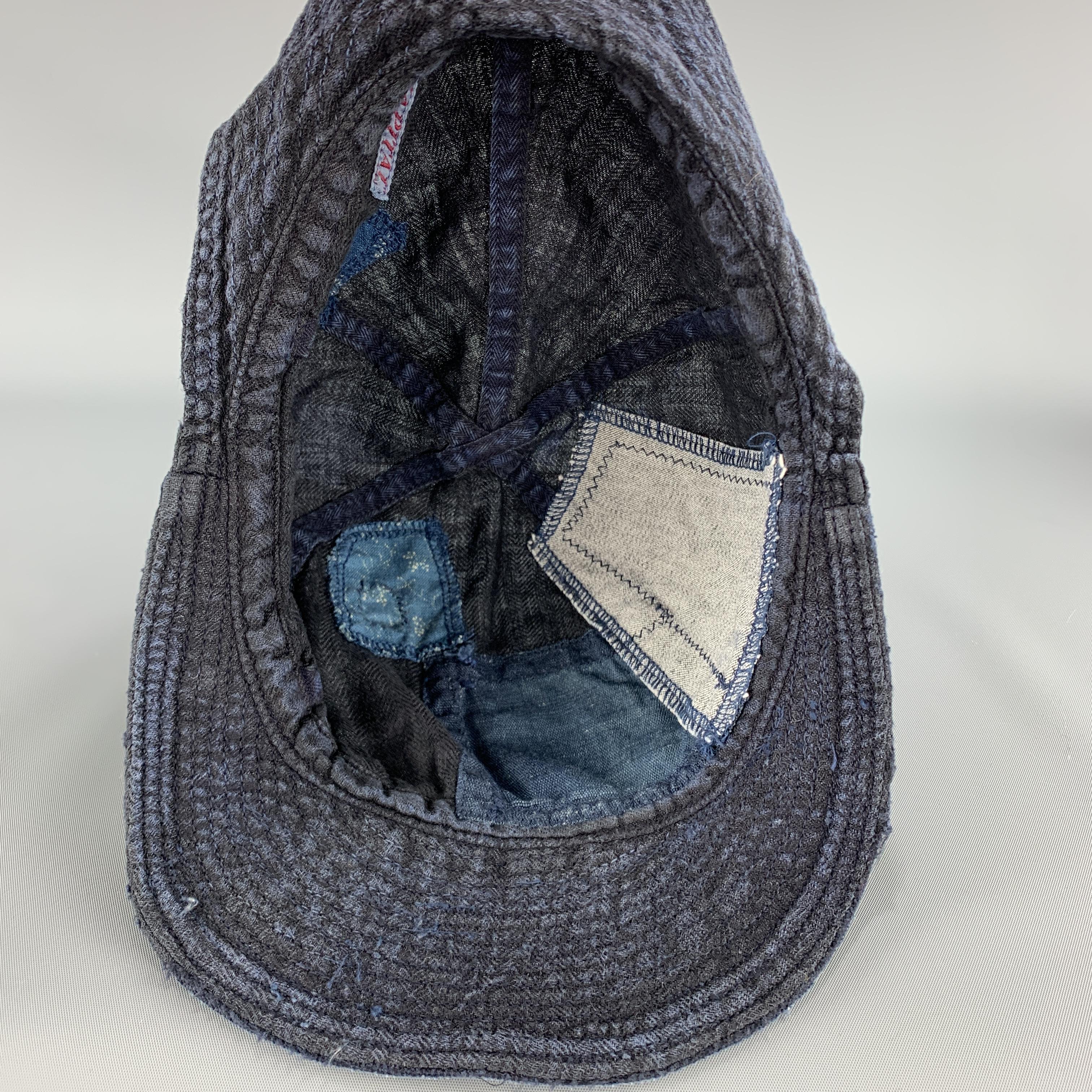 KAPITAL Patchwork Indigo Blue Patchwork Linen Hat 2