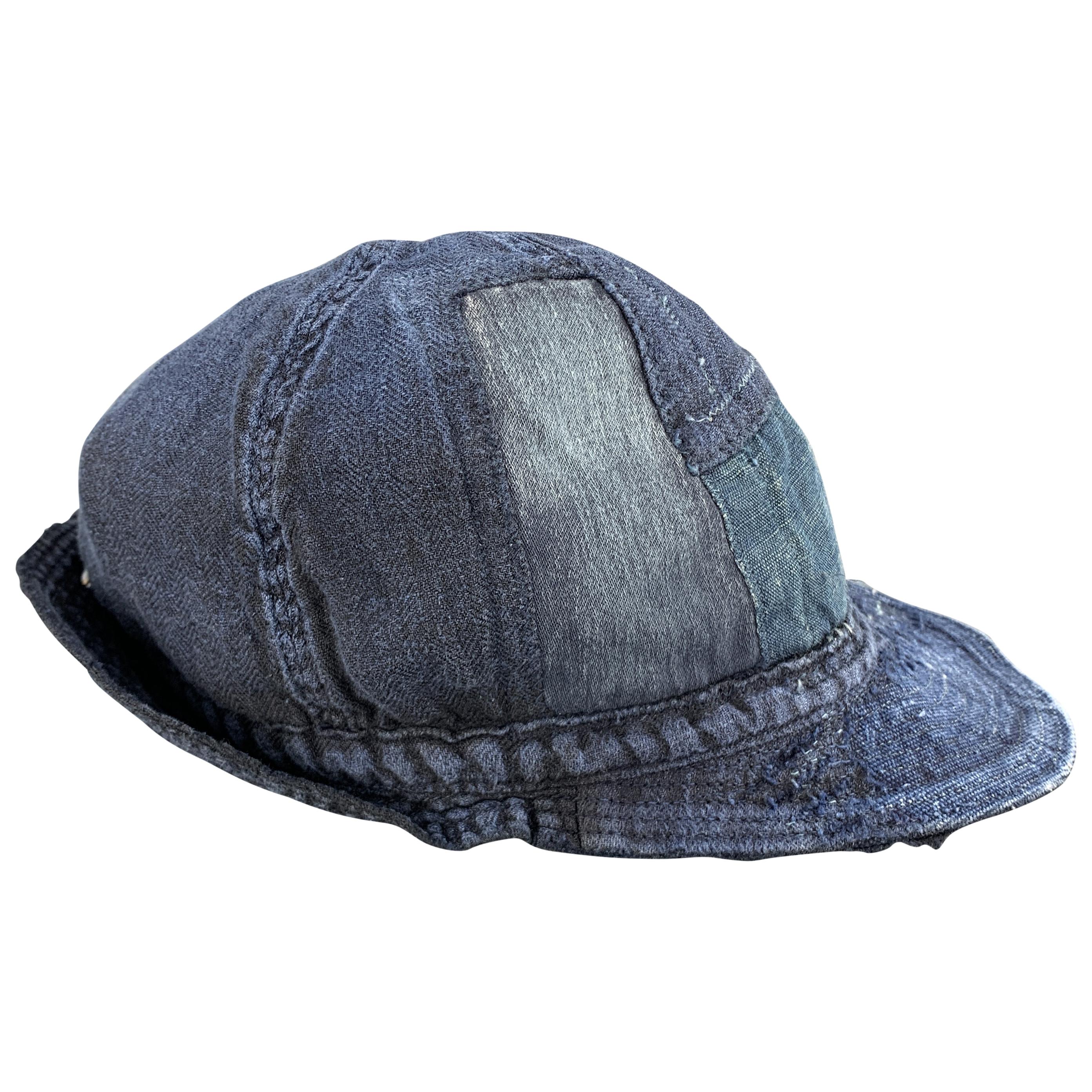 KAPITAL Patchwork Indigo Blue Patchwork Linen Hat